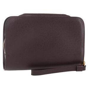 LOUIS VUITTON Taiga Baikal Clutch Bag Acajou M30186 LV Auth ka1091